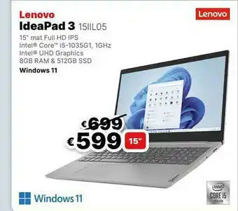 IT Resellers Lenovo Ideapad 3 15iil05 aanbieding