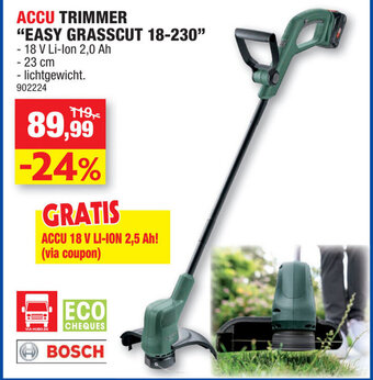 Hubo Accu Trimmer Easy Grasscut 18-230 aanbieding