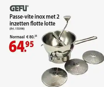 Gefu Passe-vite Inox Met 2 Inzetten Flotte Lotte