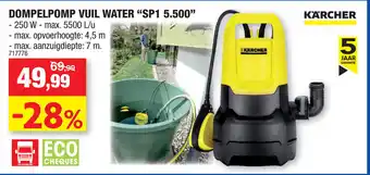 Hubo Dompelpomp Vuil Water SP1 5.500 aanbieding