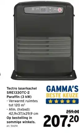 GAMMA Tectro laserkachel SRE1330TC-2 Paraffin (3 kW) aanbieding