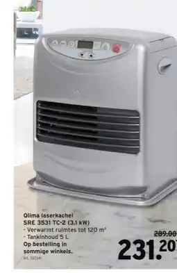 GAMMA Qlima laserkachel SRE 3531 TC-2 (3,1 kW) aanbieding