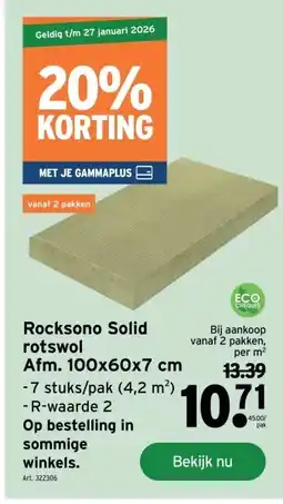 GAMMA Rocksono Solid rotswol Afm. 100x60x7 cm aanbieding