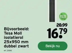 GAMMA Tesa Moll isolatierol 25x950 mm dubbel zwart aanbieding