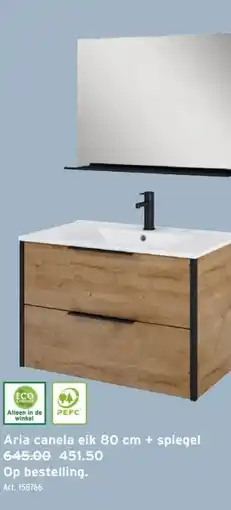 GAMMA Aria canela eik 80 cm + spiegel aanbieding