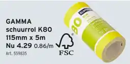 GAMMA GAMMA schuurrol K80 115mm x 5m aanbieding
