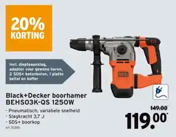 GAMMA Black+Decker boorhamer BEHSO3K-QS 1250W aanbieding