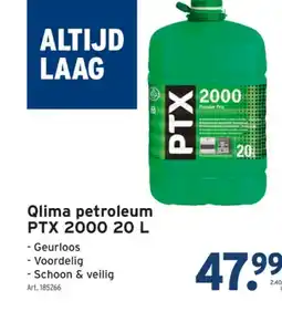 GAMMA Qlima petroleum PTX 2000 20 L aanbieding