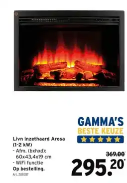 GAMMA Livn inzethaard Arosa (1-2 kW) aanbieding