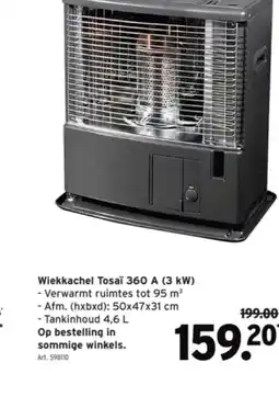 GAMMA Wiekkachel Tosaï 360 A (3 kW) Verwarmt ruimtes tot 95 m³ aanbieding