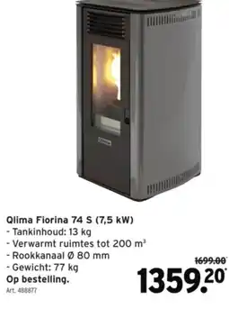 GAMMA Qlima Fiorina 74 S (7,5 kW) -Tankinhoud: 13 kg aanbieding