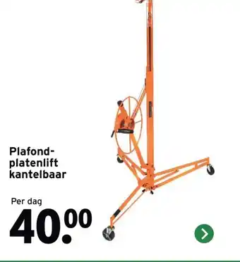 Plafond- platenlift kantelbaar