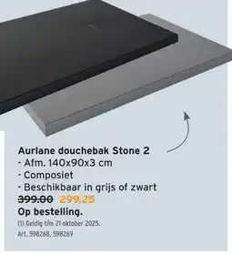 GAMMA Aurlane douchebak Stone 2 aanbieding