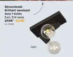 GAMMA Brilliant wandspot Avia 1-lichts Excl. E14 lamp aanbieding