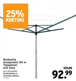 GAMMA Brabantia droogmolen 50 m Topspinner met hoes aanbieding