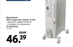 GAMMA Witte oliegevulde radiator (2 kW) aanbieding