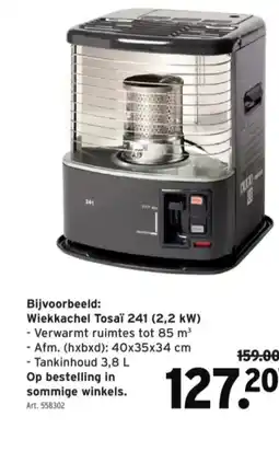 GAMMA Wiekkachel Tosaï 241 (2,2 kW) aanbieding