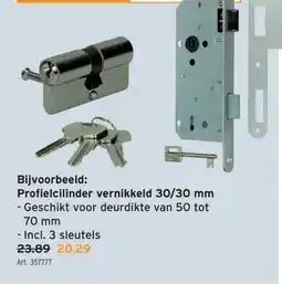 GAMMA Profielcilinder vernikkeld 30/30 mm aanbieding