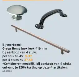 GAMMA Greep Romy inox look 416 mm aanbieding