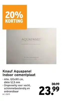 GAMMA Knauf Aquapanel Indoor cementplaat aanbieding