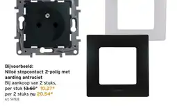 GAMMA Niloé stopcontact 2-polig met aarding antraciet aanbieding