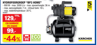 Hubo Hydrofoorgroep BP3 Home aanbieding