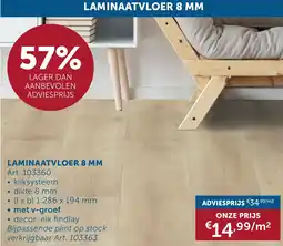 Zelfbouwmarkt Laminaatvloer 8 mm aanbieding