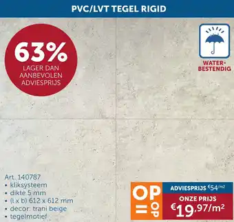 Zelfbouwmarkt PVC/LVT Tegel rigid aanbieding