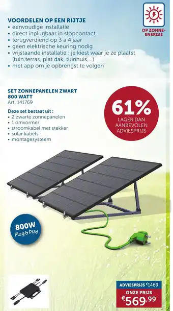 Zelfbouwmarkt Set zonnepanelen zwart 800 watt aanbieding