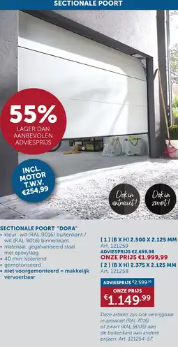 Zelfbouwmarkt Sectionale poort dora aanbieding
