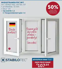 Zelfbouwmarkt Stabilotec budgetramen PVC Wit aanbieding