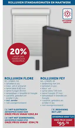 Zelfbouwmarkt Rolluiken standaardmaten en maatwerk aanbieding