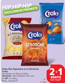 Carrefour Croky Chips Flat, Explosions en à l'Ancienne aanbieding