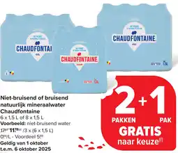 Carrefour Chaudfontaine Niet-bruisend of bruisend natuurlijk mineraalwater aanbieding