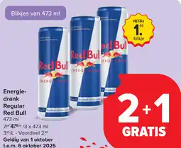 Carrefour Red Bull energiedrank regular aanbieding