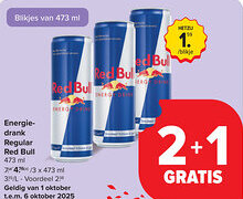 Carrefour Red Bull energiedrank regular aanbieding