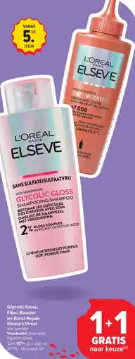 Carrefour Glycolic Gloss, Fiber Booster en Bond Repair Elseve L'Oréal aanbieding