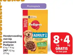 Carrefour Pedigree Hondenvoeding met kip promopack aanbieding