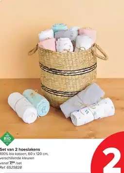 Carrefour Set van 2 hoeslakens aanbieding