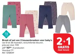 Carrefour Broek of set van 2 kousenbroeken voor baby's aanbieding