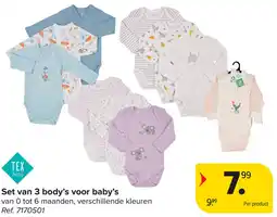 Carrefour Set van 3 body's voor baby's aanbieding