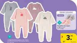 Carrefour 1-delige fluwelen pyjama voor baby's aanbieding