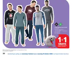Carrefour Tex Lange pyjama voor heren aanbieding
