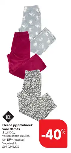 Carrefour Fleece pyjamabroek voor dames aanbieding