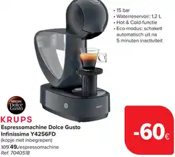Carrefour Krups Espressomachine Dolce Gusto Infinissima Y4256FD aanbieding