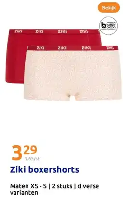 Action Ziki boxershorts aanbieding