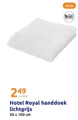 Action Hotel Royal handdoek lichtgrijs aanbieding