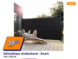 Action Uittrekbaar windscherm - Zwart aanbieding