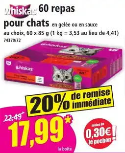 Norma Whiskas 60 repas pour chats aanbieding
