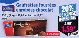 Norma Delicia Gaufrettes fourrées enrobées chocolat aanbieding